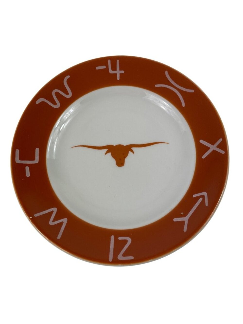 Mayer China Co Western-Themed Salad Plate Longhorn Design & Rust Brown Rim 7"